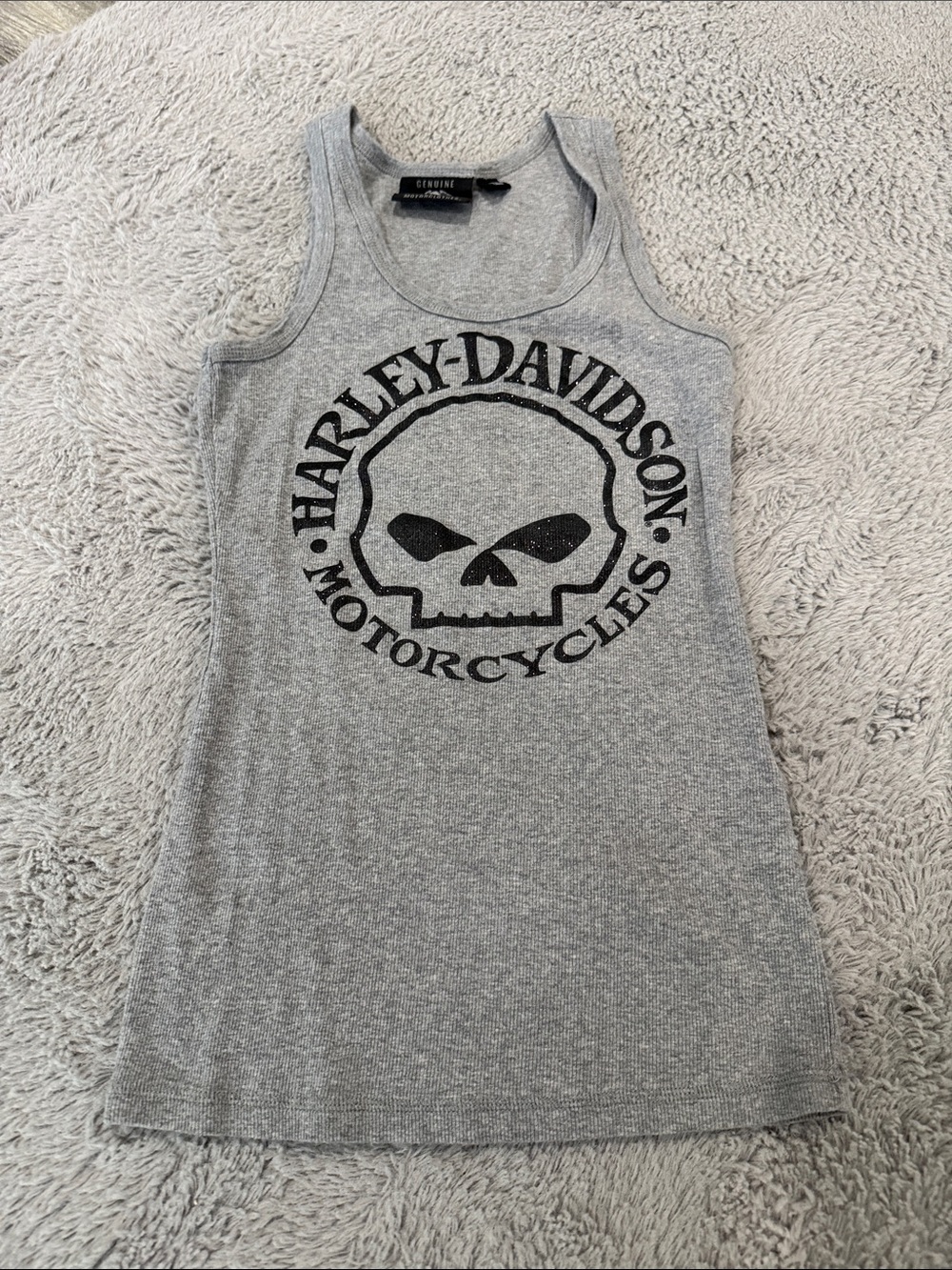 Harley-Davidson Gray Skull Graphic Racerback Tank